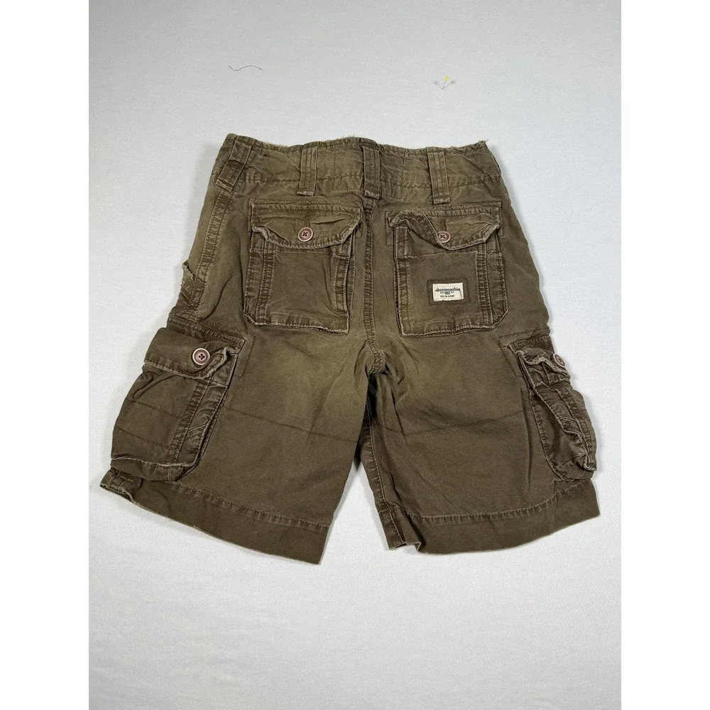 Abercrombie Shorts Boys 10 Green Cargo Twill Cotton Pockets Casual Summer Play